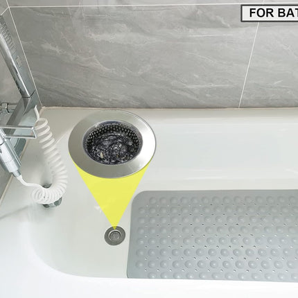 2PCS Bathtub Drain Strainers, Shower Drain Hair Catcher, Stainless Steel Drain Cover Basket for Bathroom Laundry Floor Drain, Fit for 1.75"-3.0" Drain Hole.