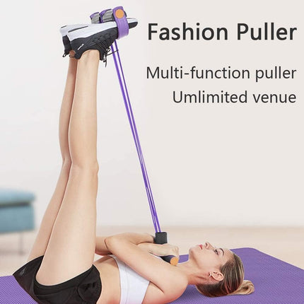 Multifunction Tension Rope, 6-Tube Elastic Yoga Pedal Puller Resistance Band, Natural Latex Tension Rope Fitness, for Abdomen/Waist/Arm/Leg Stretching Slimming Training.