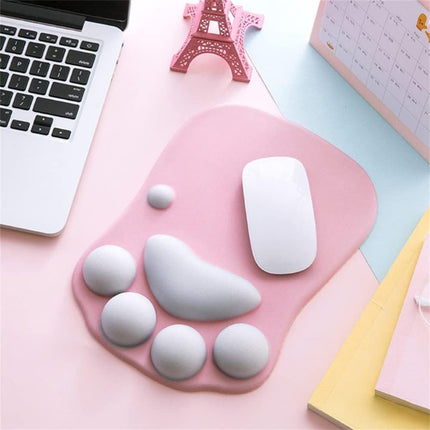 Cat Paw Mouse Pad, Cute 3D Soft Silicone Wrist Rest Support Cushion, Nonslip, Ergonomic Comfort Mouse Mat - for Office, Home Computer, Laptop,Pink.