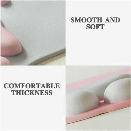 Cat Paw Mouse Pad, Cute 3D Soft Silicone Wrist Rest Support Cushion, Nonslip, Ergonomic Comfort Mouse Mat - for Office, Home Computer, Laptop,Pink.
