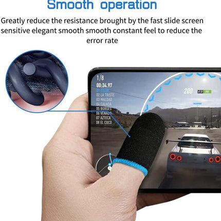 PUBG Mobile Finger Sleeves for Mobile Gaming | Pack of 10 | Thumb Sleeves for Mobile Gaming | PUBG COD Fortnite | Anti Sweat Anti Dryness Breathable | Finger Gloves (Blue).