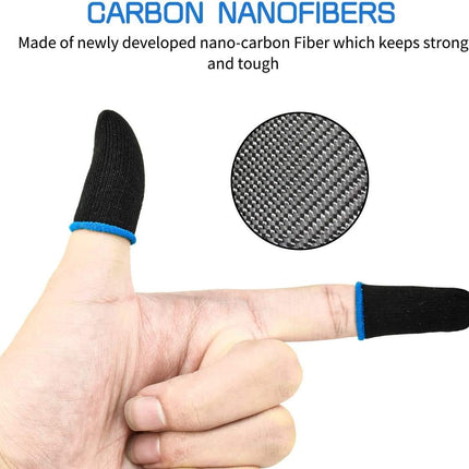 PUBG Mobile Finger Sleeves for Mobile Gaming | Pack of 10 | Thumb Sleeves for Mobile Gaming | PUBG COD Fortnite | Anti Sweat Anti Dryness Breathable | Finger Gloves (Blue).