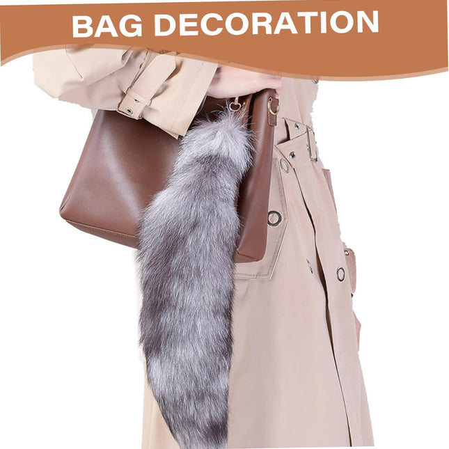 3 Pcs Therian Tail, 15.8 Inch Long Therian Fox Tail with Clasp, Halloween Soft Fluffy Fox Tail Keychain, Hanging Fox Tails for Women Adult Handbag Backpack.