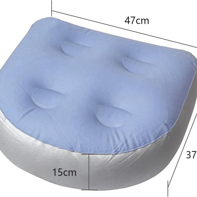 Hot Tub Booster Seat, Soft Comfortable Spa Cushion Pad, with 4 Pcs Suction Cups, Inflatable Booster Seat, Inflatable Back Support Bath Spa Pad, for All Spas and Hot Tubs (Blue).