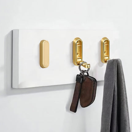 Brushed Gold Foldable Towel Hooks for Bathroom 2 Pack,Wall Hooks for Hanging Heavy Duty Coat Robe Purse Hooks, Foldable Hooks Storage Solution for Bathroom,Closet,Entryway,Pool (2, Brushed Gold).