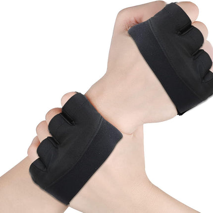 Grip Workout Gloves, Gym Gloves for Weight Lifting Kettlebell Pull-Ups Row Cross Training Non-Slip Silicone Four Finger Fitness Exercise Men and Women Black.