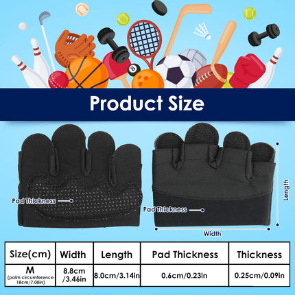 Grip Workout Gloves, Gym Gloves for Weight Lifting Kettlebell Pull-Ups Row Cross Training Non-Slip Silicone Four Finger Fitness Exercise Men and Women Black.