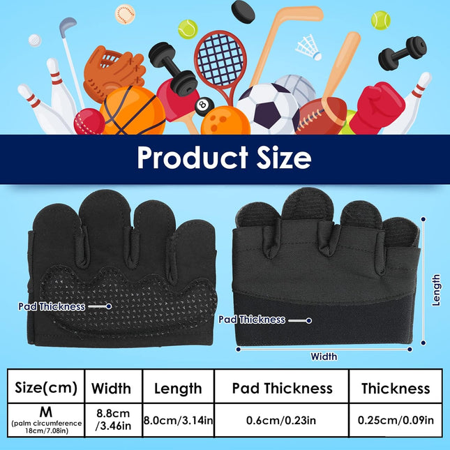 Grip Workout Gloves, Gym Gloves for Weight Lifting Kettlebell Pull-Ups Row Cross Training Non-Slip Silicone Four Finger Fitness Exercise Men and Women Black.