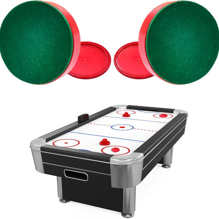 Mini Air Hockey Set - 2 Red Pushers and 4 Red Pucks (60mm) - Great Goal Handles and Paddles Replacement Accessories.