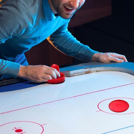 Mini Air Hockey Set - 2 Red Pushers and 4 Red Pucks (60mm) - Great Goal Handles and Paddles Replacement Accessories.