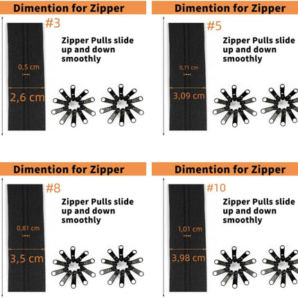 10 Yards 360 Inches Bulk Zippers,9 Meters #3 Zipper for Sewing,Black Nylon Coil Zippers by The Yards with 20pcs Replacement Sewn Zippers for DIY Sewing Craft,Bags,Clothes,purses etc.(Black).