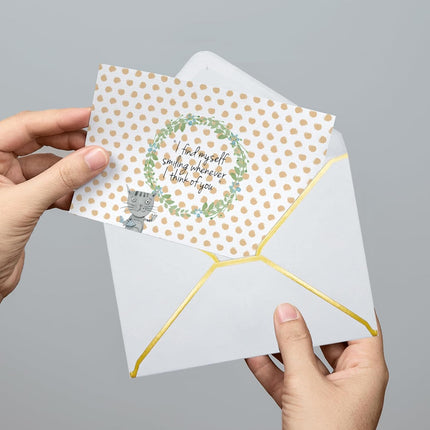 5x7 Envelopes for Invitations with Gold Border, 50 Pack A7 Envelopes with V-Flap, Self Seal Greeting Card Gift Card Envelopes Invitation Envelopes for Wedding, Graduation, Baby Shower, Party (White).