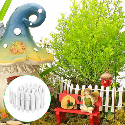 2Pcs 35x2 Inch Mini Wooden Garden Fence, Miniature Fairy Gardens Fence, Ornament Fences Picket Fence Decorative Fence for Home Dollhouse Micro Landscape Plant Pot Fairy Garden (White).