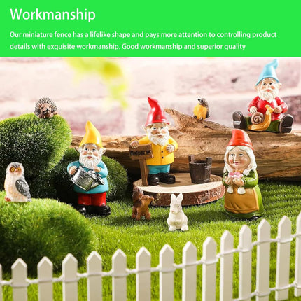 2Pcs 35x2 Inch Mini Wooden Garden Fence, Miniature Fairy Gardens Fence, Ornament Fences Picket Fence Decorative Fence for Home Dollhouse Micro Landscape Plant Pot Fairy Garden (White).