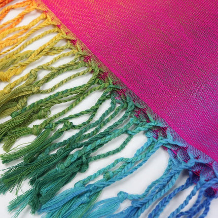 Colorful flowers Jacquard cotton pashmina Women Wrap Shawl tassels Scarves.