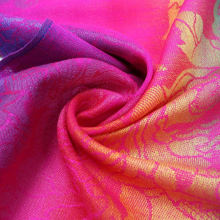Colorful flowers Jacquard cotton pashmina Women Wrap Shawl tassels Scarves.