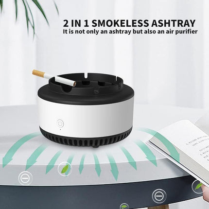 Smokeless Ashtrays for Cigarettes Indoor, Air Purifier,Best Gifts for Smokers, Suitable for Home Car Office Outdoor- Gray.