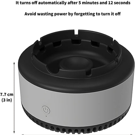 Smokeless Ashtrays for Cigarettes Indoor, Air Purifier,Best Gifts for Smokers, Suitable for Home Car Office Outdoor- Gray.