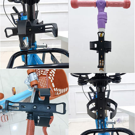 2 Pack Bike Bottle Holder, Universal Bicycle Water Bottle Cage Holder, Water Cup Holder for Bike Stroller Walker, Adjustable Mountain Bike Drink Cup with 360 Degree Rotating for Cycling MTB Black+Red.