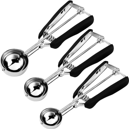 Cookie Scoop Set - Include 1 Tbsp/ 2 Tbsp/ 3Tbsp - 3 PCS Cookie Scoops for Baking - Cookie Dough Scoop - Made of 18/8 Stainless Steel.