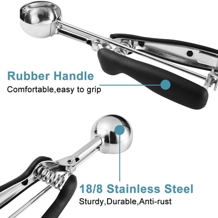 Cookie Scoop Set - Include 1 Tbsp/ 2 Tbsp/ 3Tbsp - 3 PCS Cookie Scoops for Baking - Cookie Dough Scoop - Made of 18/8 Stainless Steel.