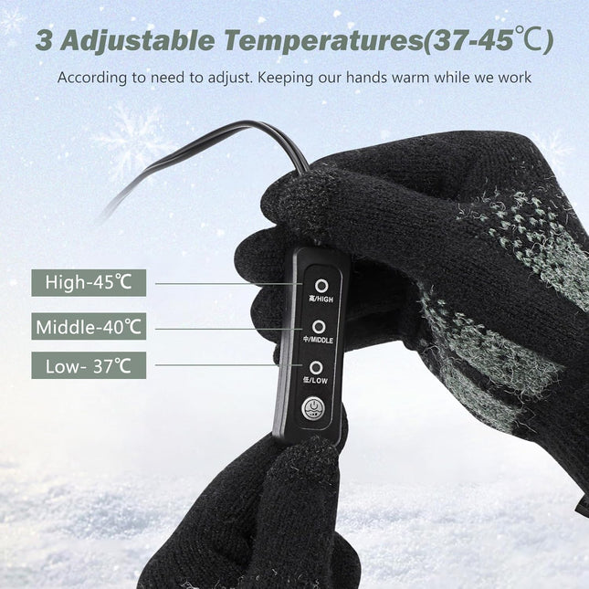 USB Heated Gloves, Winter Warm Heated Gloves Touchscreen Gloves Hand Warmers Work Gloves Unisex Washable Knitting Glove (style2).