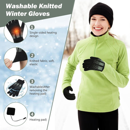USB Heated Gloves, Winter Warm Heated Gloves Touchscreen Gloves Hand Warmers Work Gloves Unisex Washable Knitting Glove (style2).