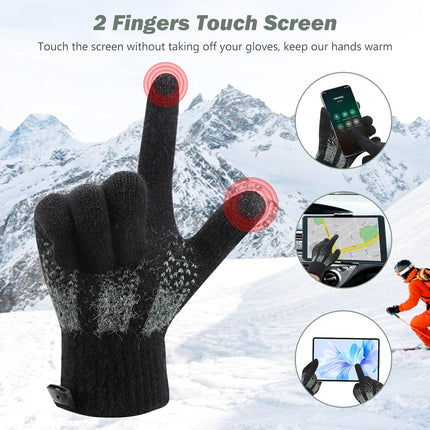USB Heated Gloves, Winter Warm Heated Gloves Touchscreen Gloves Hand Warmers Work Gloves Unisex Washable Knitting Glove (style2).