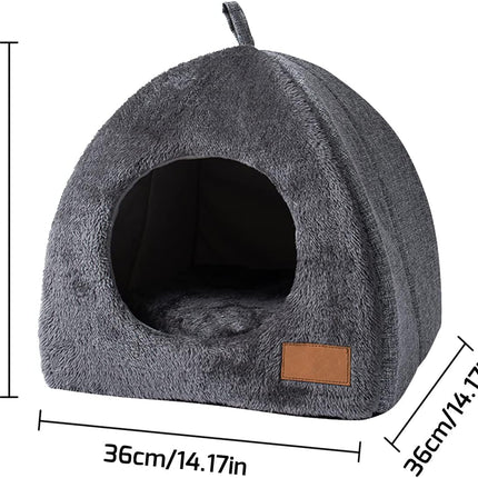 Pet Cave Bed - Warm Cat Bed for Indoor Cats - Pet Tent Cave Igloo Bed for Cats/Small Dogs - Pet Dog Cat Cave Bed - Kitten Bed Cat Tent Cat Bed House with Removable Washable Cushion.