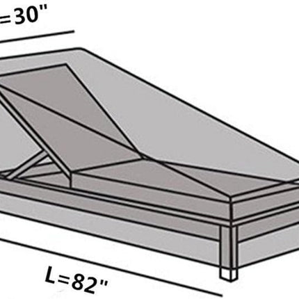 Sun Lounger Cover Waterproof Patio Chaise Lounge Chairs Cover Sunbed Recliner Protective Cover Outdoor Garden Furniture Cover 208 x 76 x 41/79cm.