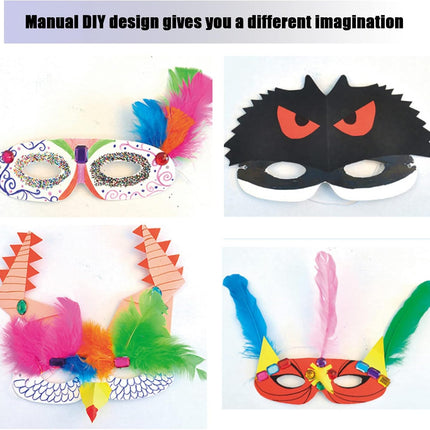 100 Pack White Paper Eye Masks, Plain Masquerade Mask Blank Masks Decorate for Cos-Play, Halloween Party.