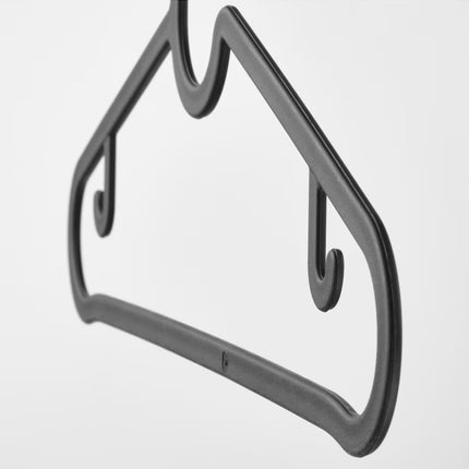 Hangers Flexible Sturdy Black (20 Pack).