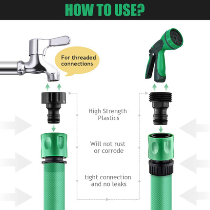 16 Pieces Garden Water Hose Quick Connectors,3/4 Inch GHT Male and Female Water Hose Quick Connect Fittings with 10 Pieces Rubber Washer.