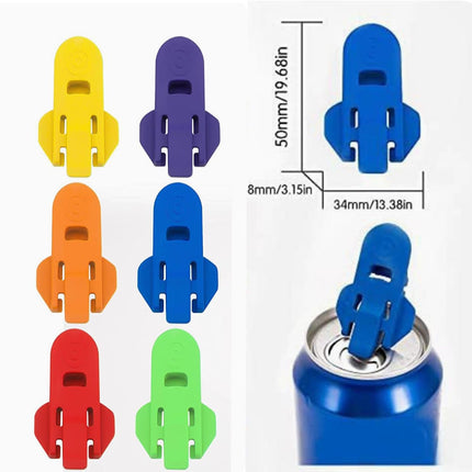 Simple can Opener, Easy Can Opener Soda Beer Can Opener, Manual Easy Can Opener Colorful Drink Can Protector Cap for Pop, Coke, Beer, Soda Aluminum Beverage (6pcs).