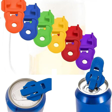 Simple can Opener, Easy Can Opener Soda Beer Can Opener, Manual Easy Can Opener Colorful Drink Can Protector Cap for Pop, Coke, Beer, Soda Aluminum Beverage (6pcs).