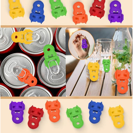 Simple can Opener, Easy Can Opener Soda Beer Can Opener, Manual Easy Can Opener Colorful Drink Can Protector Cap for Pop, Coke, Beer, Soda Aluminum Beverage (6pcs).