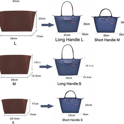 tote insert organizer bags for longchamp bag women le pliage tote organizer 1028beige-L.