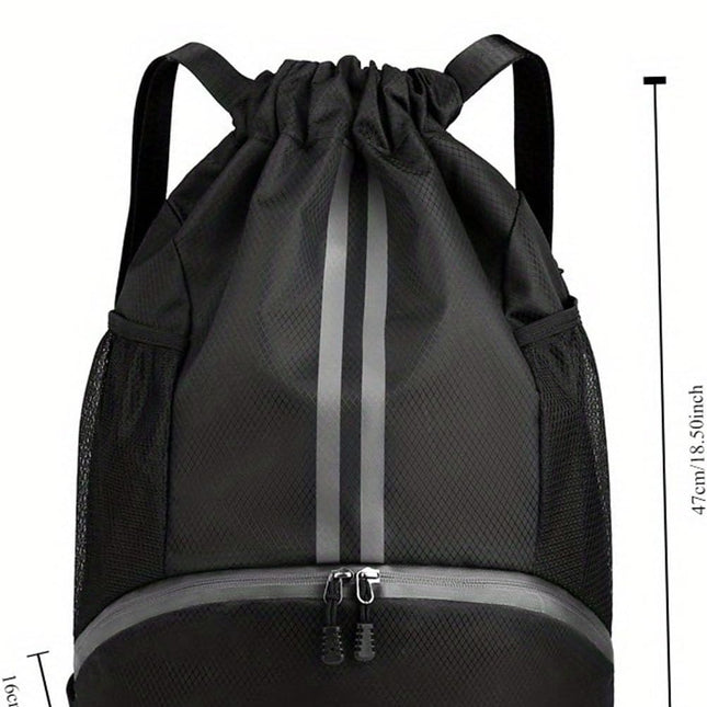 Soccer Bags, Drawstring Backpack Gym Bag with Shoe Compartment and Mesh Pockets for Soccer Basketball Volleyball Football Sports Gym.