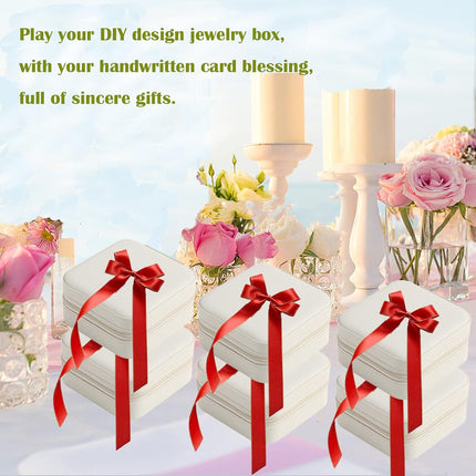 Travel Jewelry Case Bridesmaid Gifts Box,6 Pack Small Jewelry Box Mini Jewelry Organizer,PU Leather Portable Earring Storage Box for Women Girls Bridesmaid Proposal Gifts.