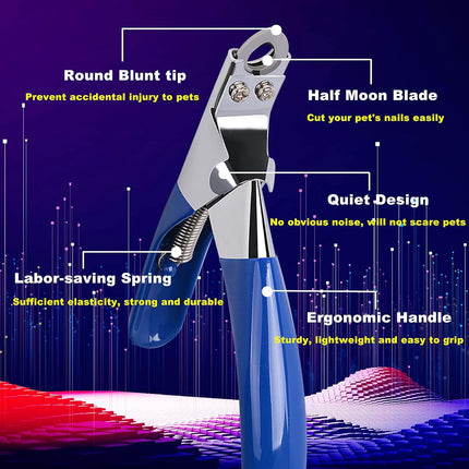 Dog Cat Nail Clippers, Professional Pet Claw Trimmer, Free Nail File, Stainless Steel Razor Sharp Blade Dog Toes Cutter Grooming Tools for Small Medium Large Animal Pets Blue.