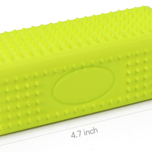 2 PCS Silicone Pet Hair Remover, Reusable Rubber Pet Hair Block Roller Cleaner for Carpet, Couch, Furniture, Car Seats (Orange, Yellow).
