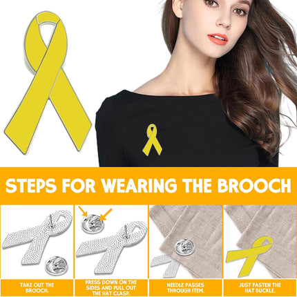 Yellow Ribbon Brooch Israel Hostage Women Men Bring Them Home Brooch Yellow Ribbon Breast Cancer Awareness Stand-Up Collar Brooch Support Campaign Charitable Donations Events Gift Items Accessories 2 pcs..