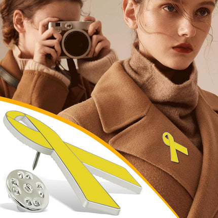 Yellow Ribbon Brooch Israel Hostage Women Men Bring Them Home Brooch Yellow Ribbon Breast Cancer Awareness Stand-Up Collar Brooch Support Campaign Charitable Donations Events Gift Items Accessories 2 pcs..