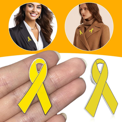 Yellow Ribbon Brooch Israel Hostage Women Men Bring Them Home Brooch Yellow Ribbon Breast Cancer Awareness Stand-Up Collar Brooch Support Campaign Charitable Donations Events Gift Items Accessories 2 pcs..