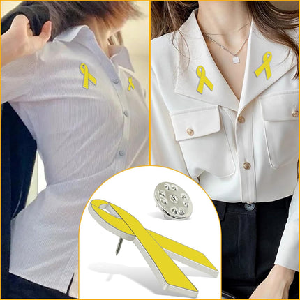 Yellow Ribbon Brooch Israel Hostage Women Men Bring Them Home Brooch Yellow Ribbon Breast Cancer Awareness Stand-Up Collar Brooch Support Campaign Charitable Donations Events Gift Items Accessories 2 pcs..