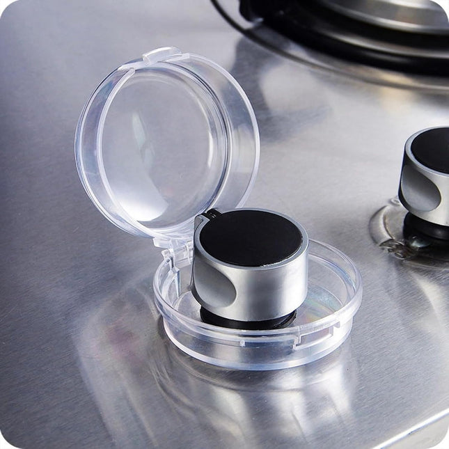 6 Pack Stove Knob Covers for Children Safety, Grey Stove Knob Safety Covers Kitchen Stove Gas Knob Covers, Easy to Install Toddler Baby Proof Kitchen Safety Guard for Home Kitchen.