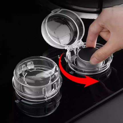 6 Pack Stove Knob Covers for Children Safety, Grey Stove Knob Safety Covers Kitchen Stove Gas Knob Covers, Easy to Install Toddler Baby Proof Kitchen Safety Guard for Home Kitchen.