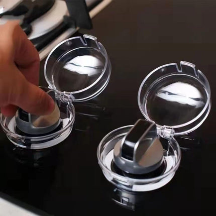 6 Pack Stove Knob Covers for Children Safety, Grey Stove Knob Safety Covers Kitchen Stove Gas Knob Covers, Easy to Install Toddler Baby Proof Kitchen Safety Guard for Home Kitchen.