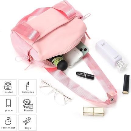 Mini Gym Bag for Women, Small Duffle Bag with Wet Compartment, Lightweight Waterproof Cute Tote for Girls Workout Sport Travel (Pink).
