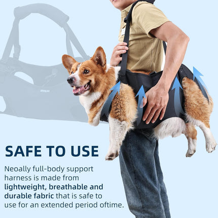 Dog Lifting Strap, Adjustable Sling for Elderly Dogs with Joint Injury and Arthritis, Dog Shoulder Strap for Dogs with Loss of Stability (M).